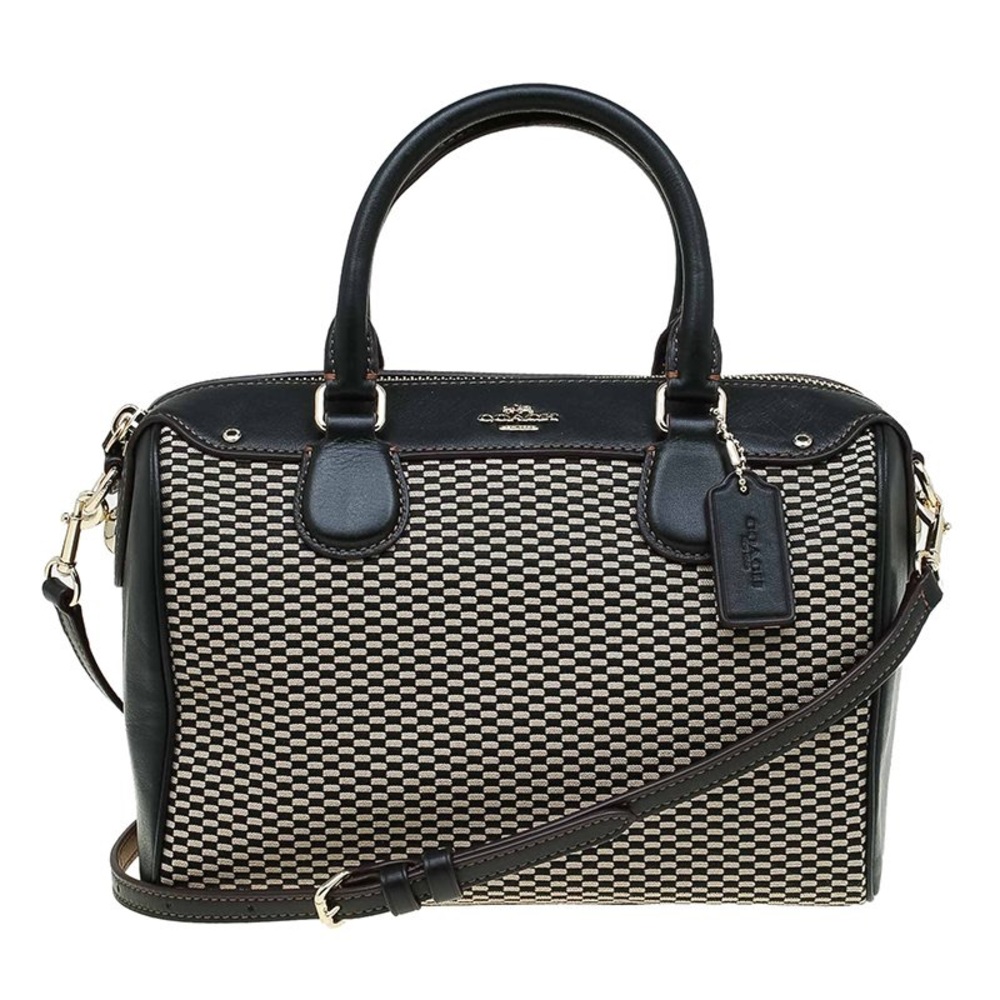 Coach - Black leather + fabric Mini Bennett satchel doctor‘s bag